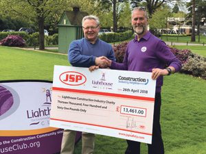 JSP hands over large donation to the Lighthouse Club to support the Construction Industry Helpline